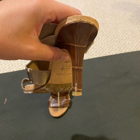 Brown leather scrappy heels - Picture 5 of 6